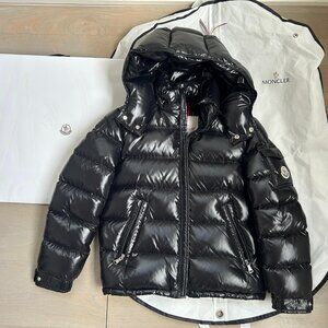 Authentic Brand New Moncler New Maya Hooded Down Black Jacket Boys Size 10